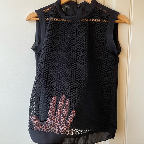 Black Sleeveless Lace Top - Metaphor - Size XS - Picture 4 of 9